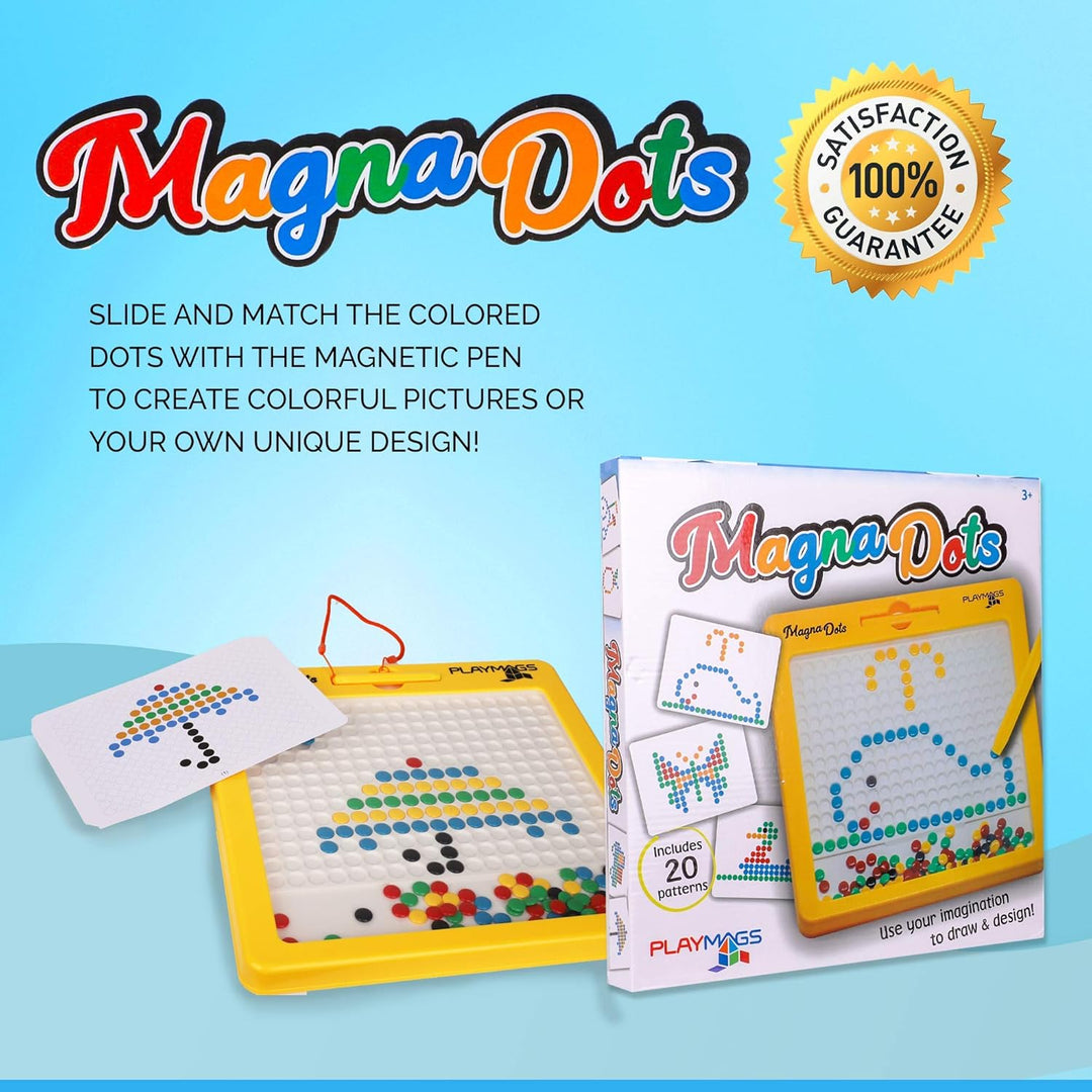 Playmags Magna Dots – 12,5" grosse Magnettafel für Kinder – Magnetische Doodle Dots Tafel mit Magnet