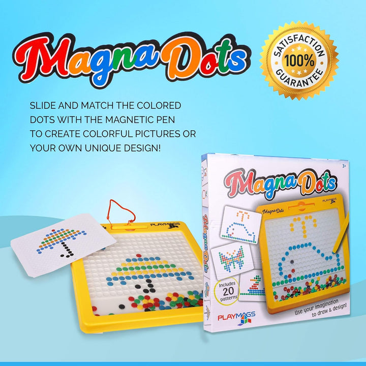 Playmags Magna Dots – 12,5" grosse Magnettafel für Kinder – Magnetische Doodle Dots Tafel mit Magnet