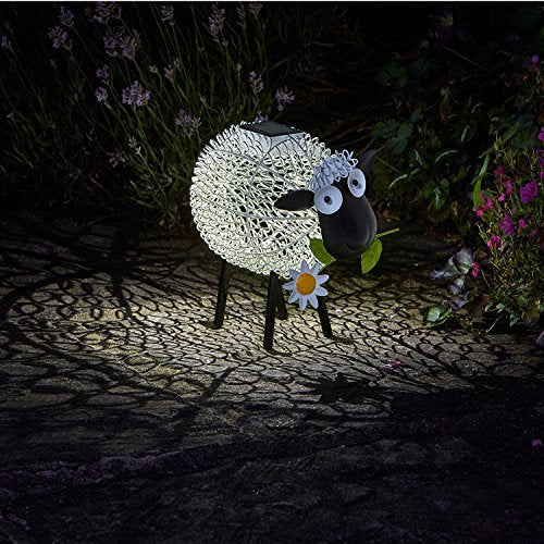 Gartenmile: Solare beleuchtete Schafe, LED-Lichter, Neuheiten Solar-Gartenleuchten, Tierornamente De