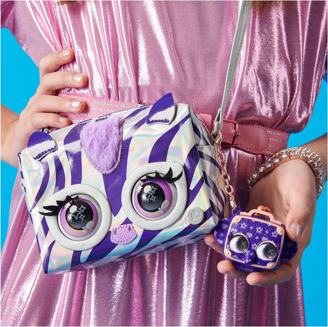 Purse Pets Metallic Magic Rebel Stripez Zebra - interaktive Kindertasche, die mit mehr als 30 Geräus