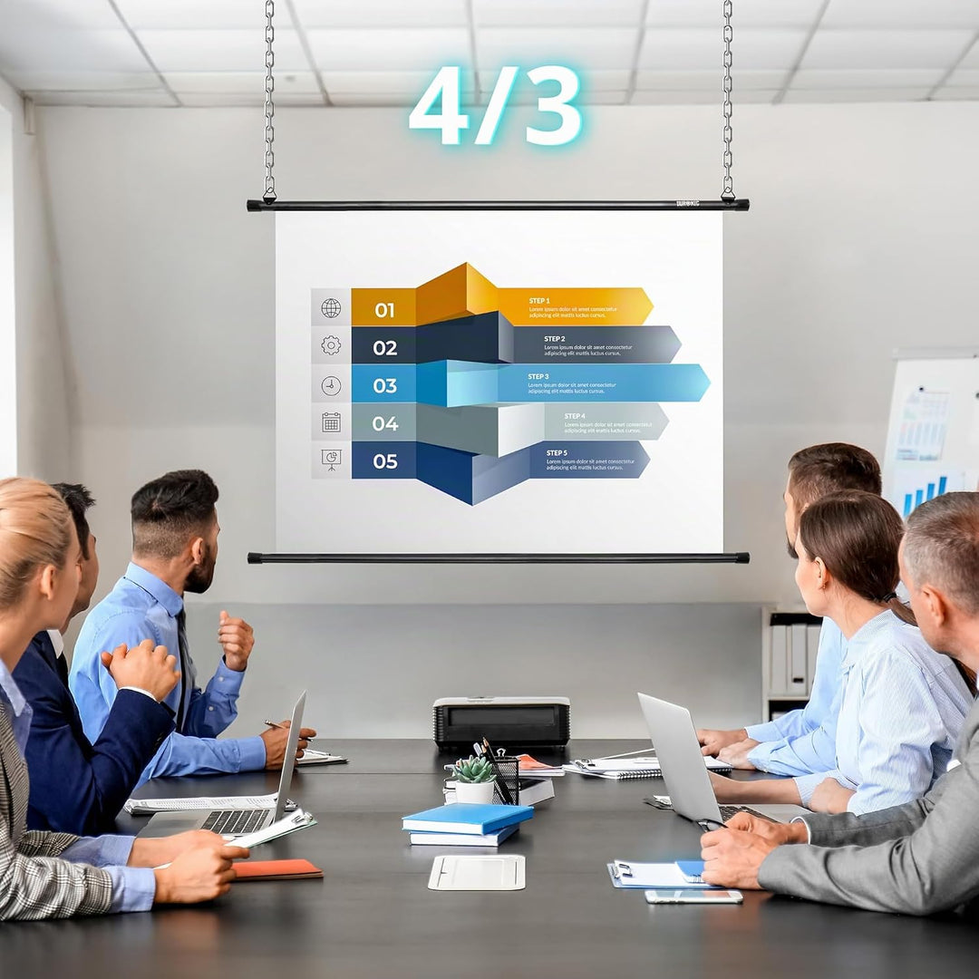 Duronic BPS50 16:9 Projektorleinwand, Beamerleinwand 50 Zoll, Heimkino mit 4K Full HD 3D, Rolloleinw