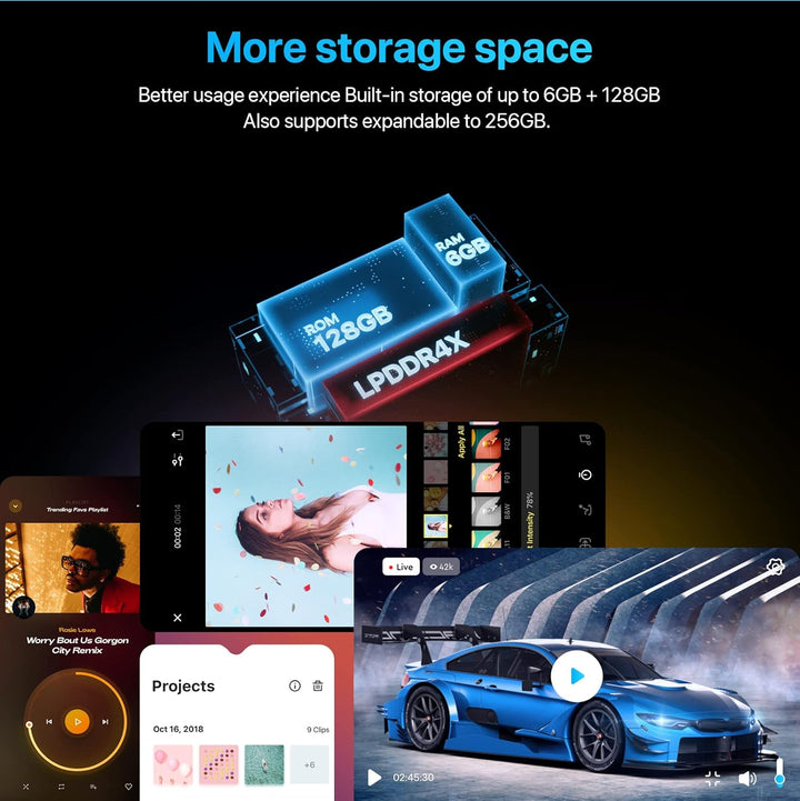 UMIDIGI G1 MAX Smartphone Ohne Vertrag Günstig,6GB + 128GB Handy Günstig,Android 12 Go Handy Ohne Ve