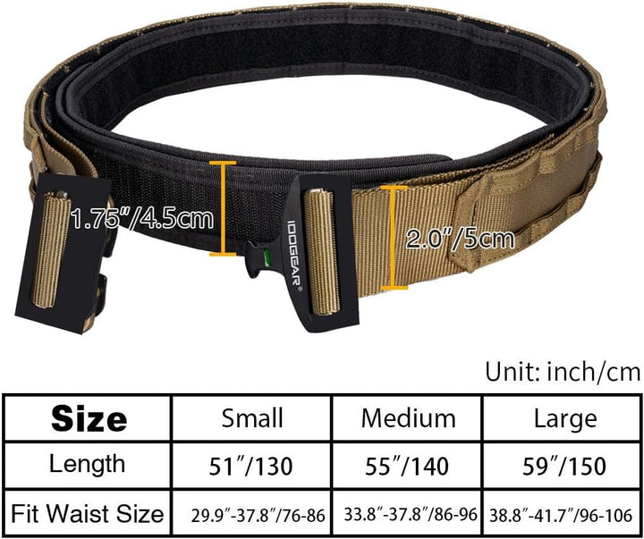 IDOGEAR 2 Zoll Taktischer Gürtel Combat Schnellverschlussschnalle Rigger Gürtel im Militärstil Molle