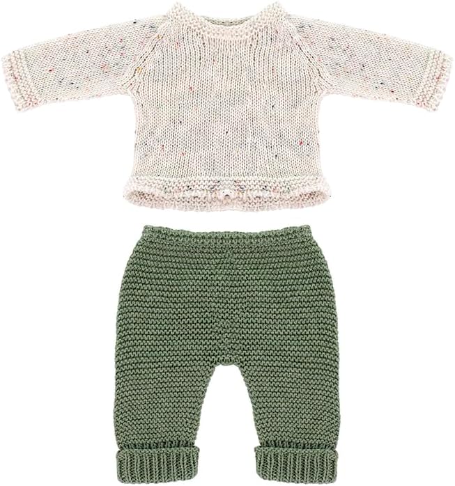 Miniland Set aus recycelten Strickwaren für 32 cm grosse Puppe Miniland Dolls – Pullover und Hose