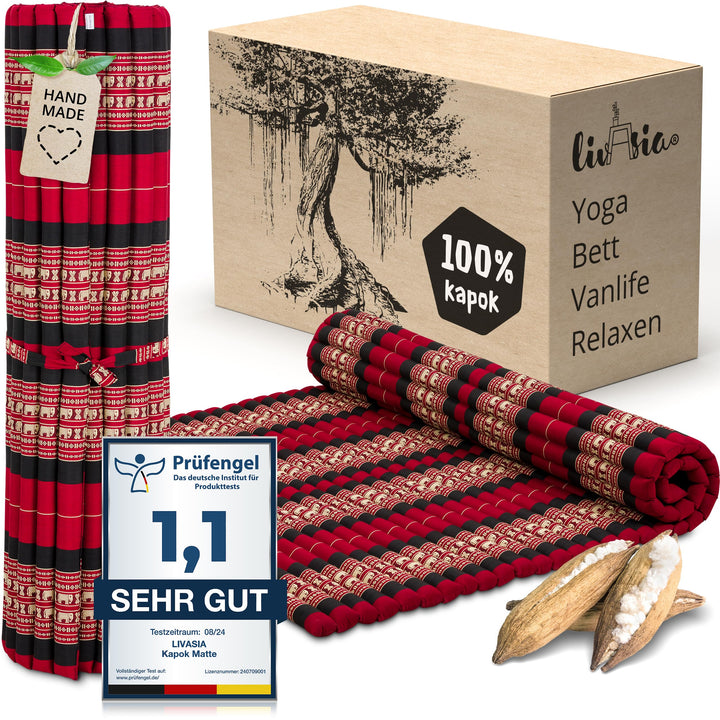 livasia Rollmatte Rollmatratze L-200x110x4,5cm, Gästebett Gästematratze 1 Person, Reisebett Kofferra