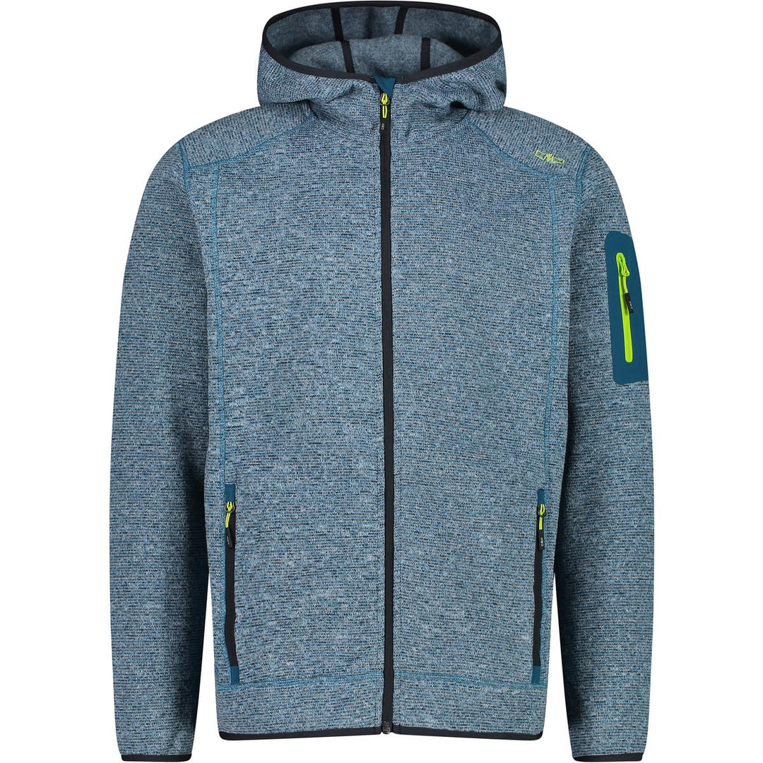 CMP Herren Herren-knit-tech-jacke mit Fester Kapuze MAN JACKET FIX HOOD 48 Rifftiefer See, 48 Riffti