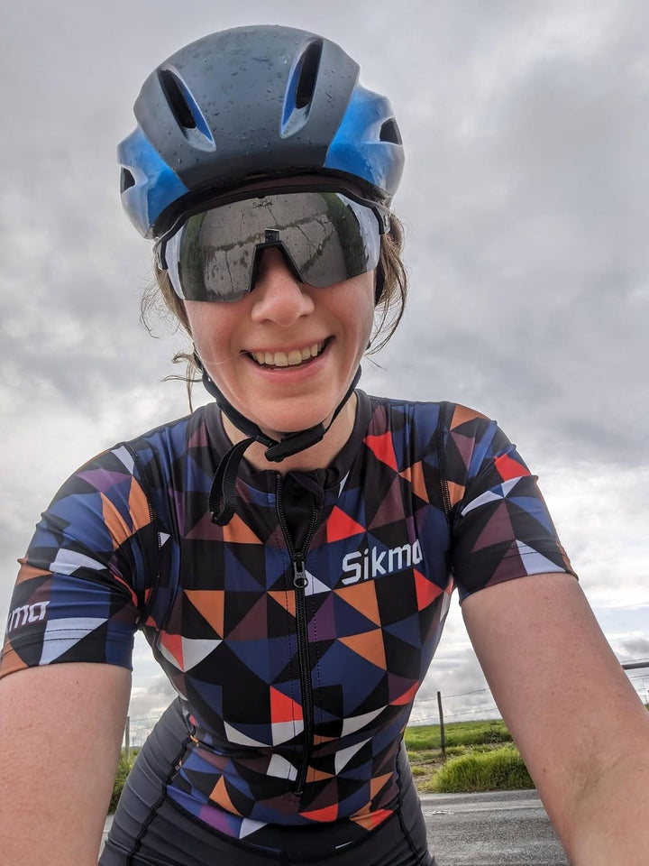 Ladies Cycling Skinsuit Women Padded One Piece Trisuit Bike Top Short Sublimated Design bib Short M
