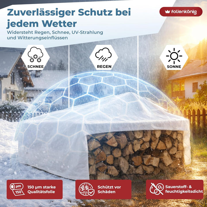 Folienkönig® Silofolie 8x10m in Rolle - GRÖssE WÄHLBAR! Poolplane rechteckig, Abdeckplane, Abdeckfol