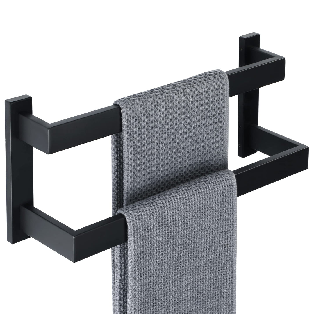 SAYAYO Handtuchhalter Schwarz Handtuchstange Multilayer Gästehandtuchhalter Wandmontage Edelstahl Do