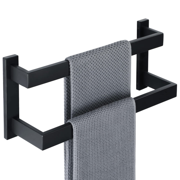 SAYAYO Handtuchhalter Schwarz Handtuchstange Multilayer Gästehandtuchhalter Wandmontage Edelstahl Do