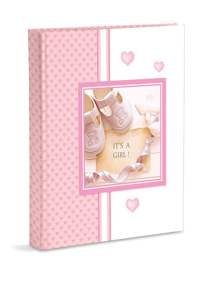 Fotoalbum, Rosa, Geburt für Mädchen, mit Tagebuch, 23 x 30 cm, 56 weisse Seiten und 4 personalisierb