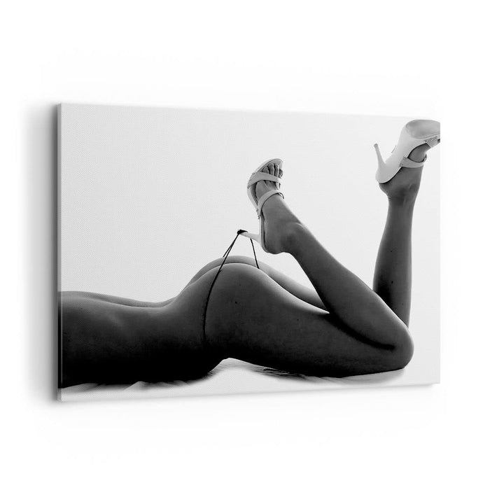 Bilder auf Leinwand 100x70cm Leinwandbild mit Rahmen Frau Akt Pose Gross Wanddeko Bild Schlafzimmer