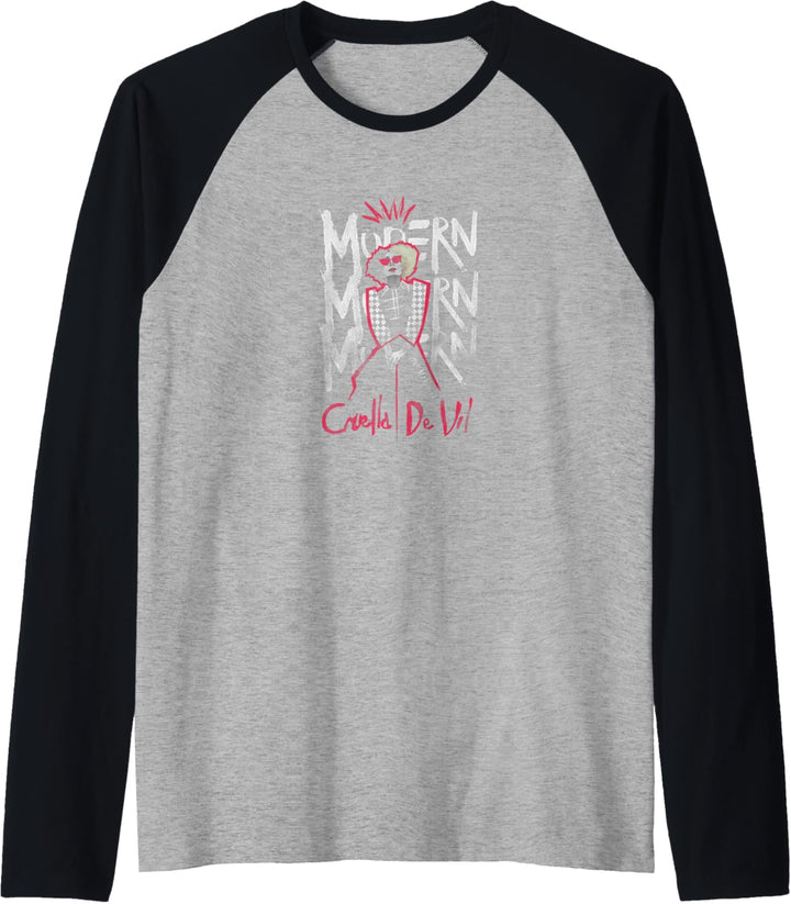 Disney Cruella De Vil Modern Stack Raglan