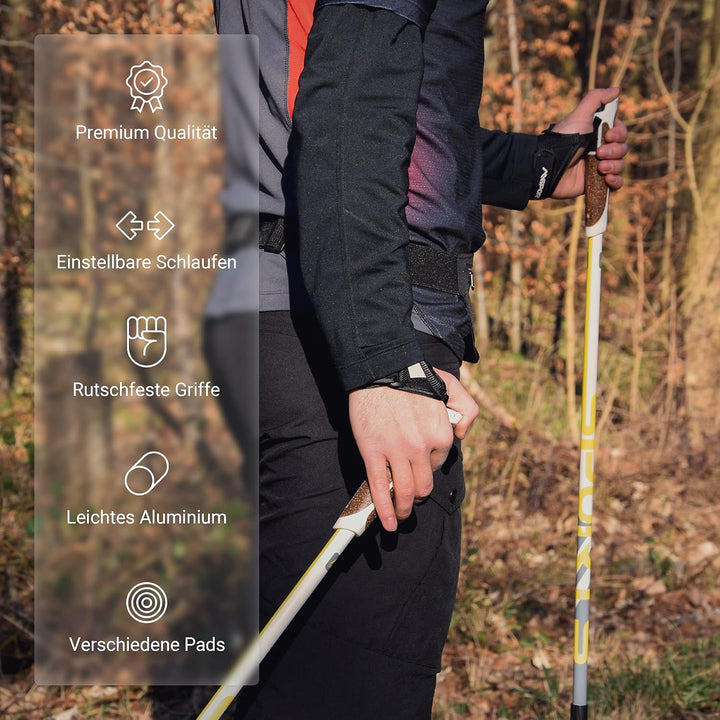 Nordic Walking Stöcke Premium - hochwertige Qualität - Superleicht - auswählbar mit Tragetasche - Wa