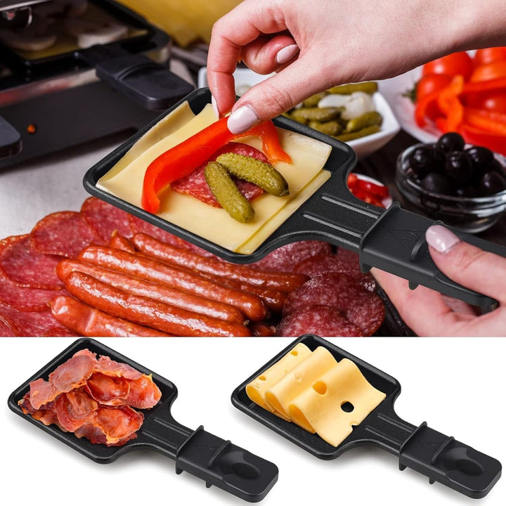 SOS ACCESSOIRE Raclette-Pfannen, antihaftbeschichtet, 1 bis 12 Stück, quadratisch, kompatibel mit Te