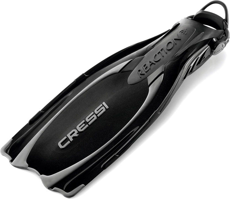 Cressi Reaction EBS Fins - Hochleistungstauchflossen mit EBS Strap M/L (42/45) Schwarz/Silber, M/L (