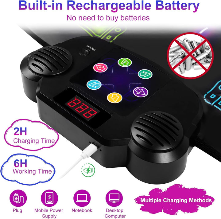 Kinder Tanzmatte mit Aufladbar Akku, Dance Mat mit 6 Beleuchtete Pfeilen & Bluetooth, Elektronisch M