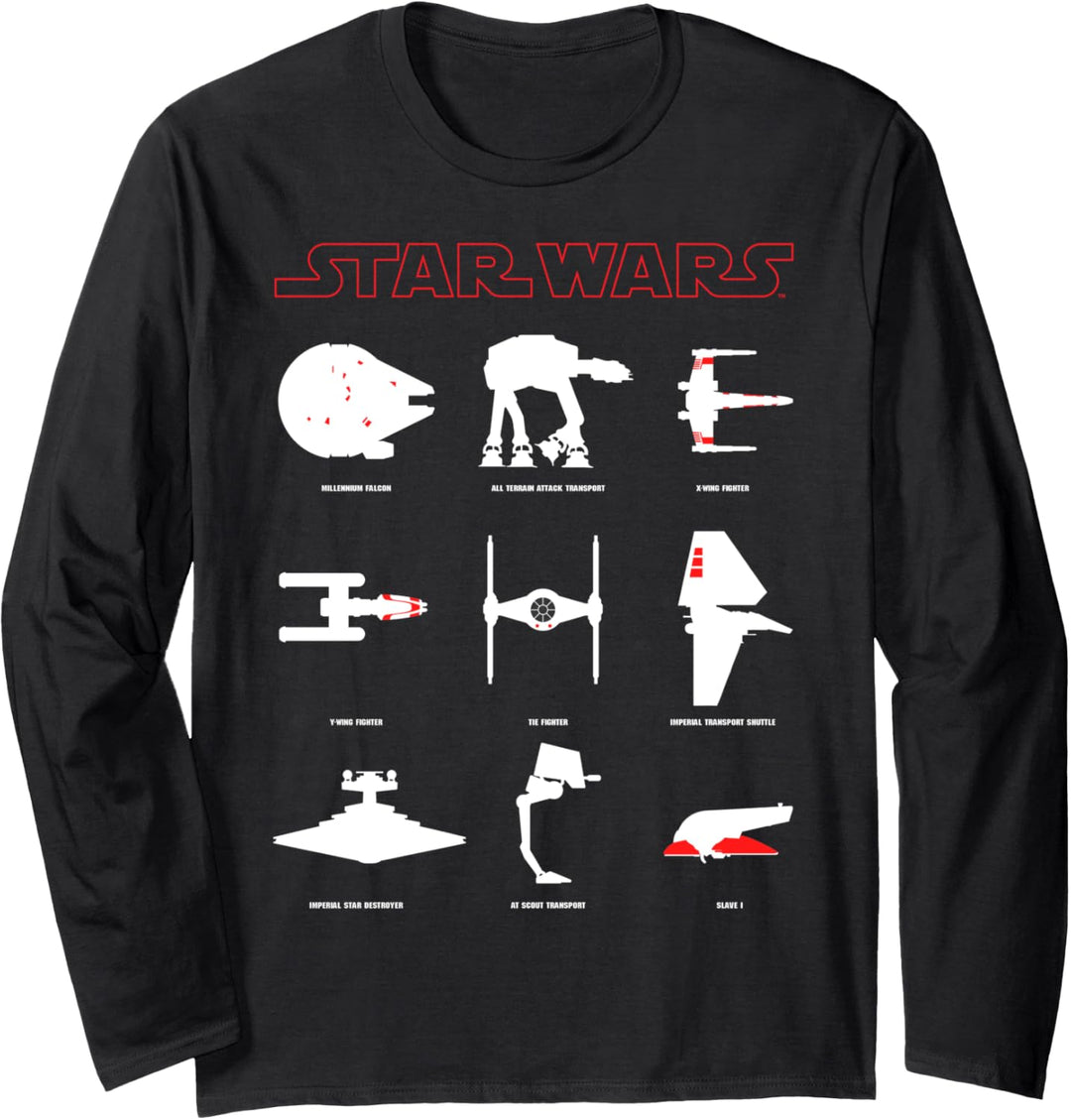 Star Wars Starships Run Through Poster Langarmshirt