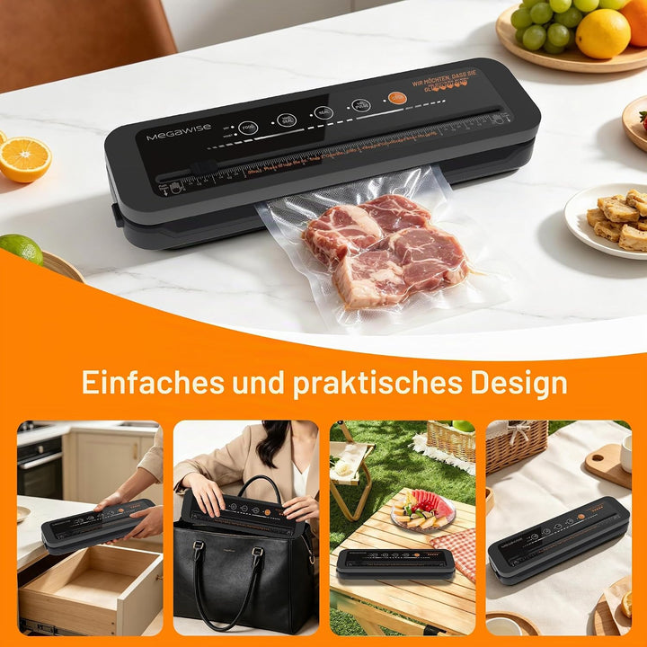 MegaWise Leistungsstarke und kompakte Vakuumversiegelungsmaschine One-Touch Automatische Lebensmitte