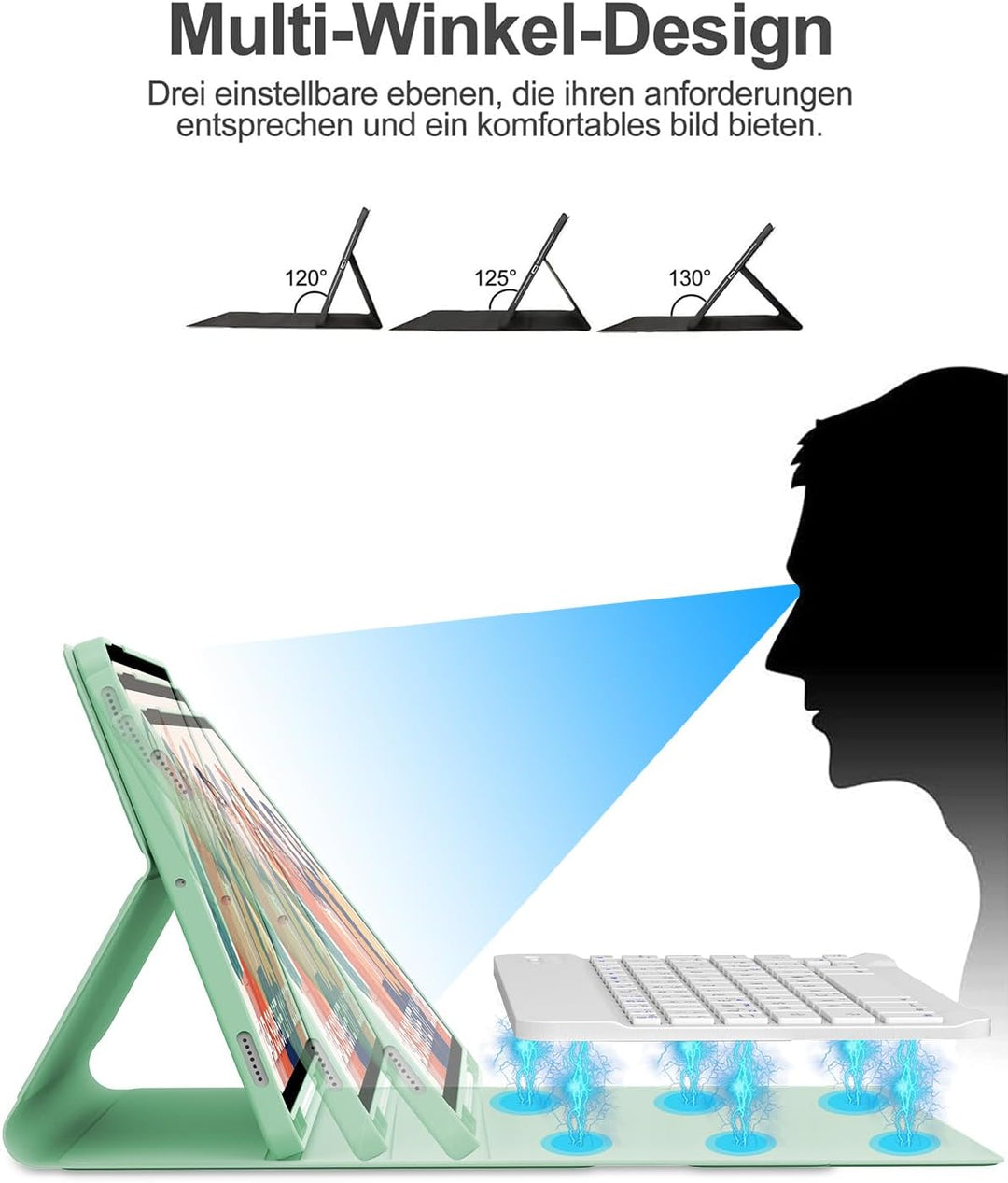 IVEOPPE Tastatur für Samsung Galaxy Tab S9FE/S10FE 10.9", Hülle Tastatur Galaxy Tab S9/S10FE 2025, M