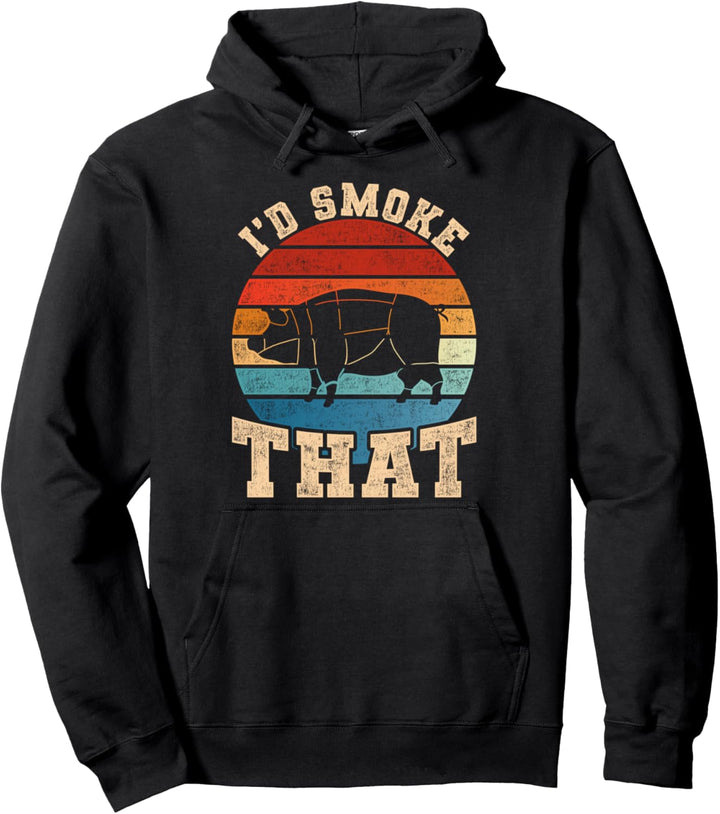 Ich würde das Grillen Schweinefleisch BBQ Retro Grillen Pullover Hoodie