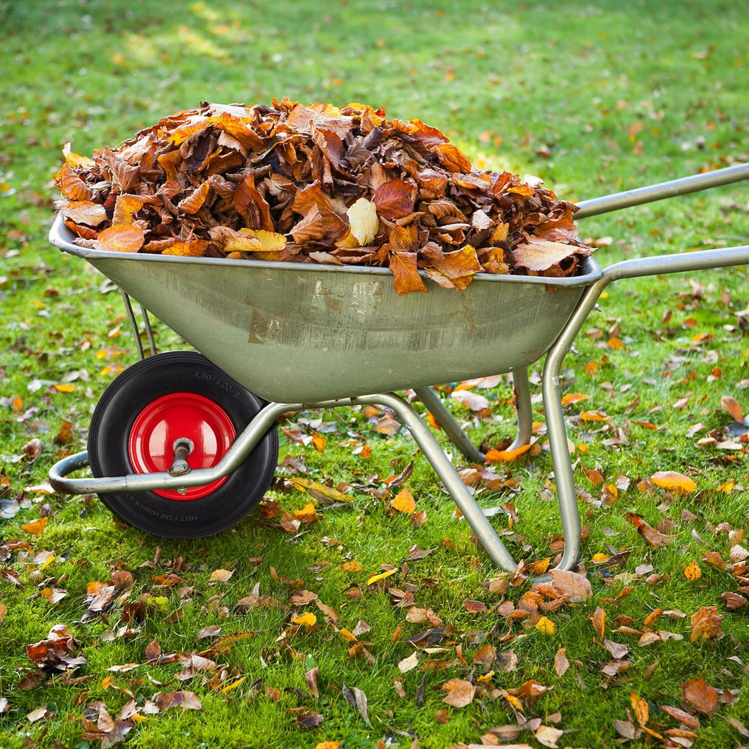Relaxdays 4 x Schubkarrenrad Vollgummi mit Achse, 4.80 4.00-8 Gummirad, pannensicher, 100kg Tragkraf