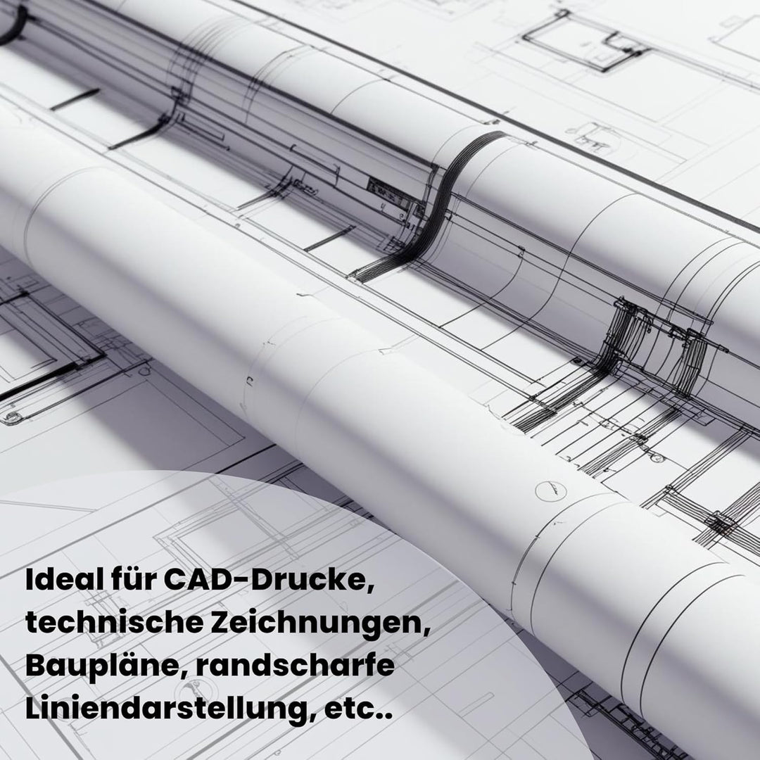 CABRO 50610-50 Qualitäts-Plotterpapier, 61 cm, 6 Rollen, weiss