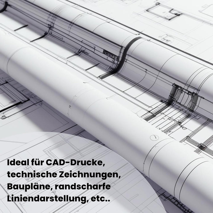 CABRO 501067-50 Qualitäts-Plotterpapier, 6 Rollen, 80 g, 1067 mm x 50 m, Ideal für Pläne, Cad-Skizze