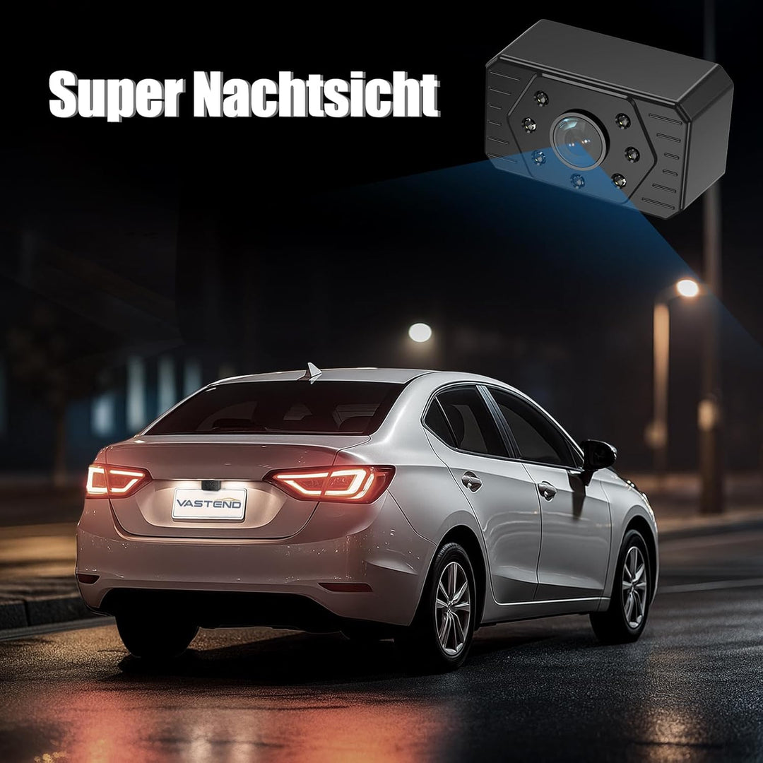 Rückfahrkamera Kabellos 5“, 1080P Nachtsicht Monitor Auto Rückfahrkamera Funk, 150° Weitwinkel IP69