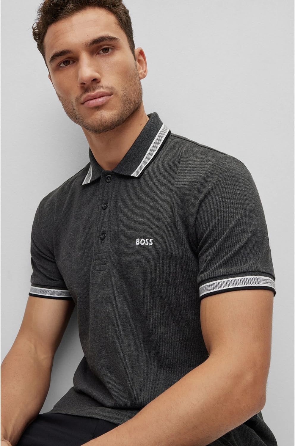 BOSS Herren Paddy Paddy Poloshirt aus Baumwoll-Piqué S Charcoal10, S Charcoal10