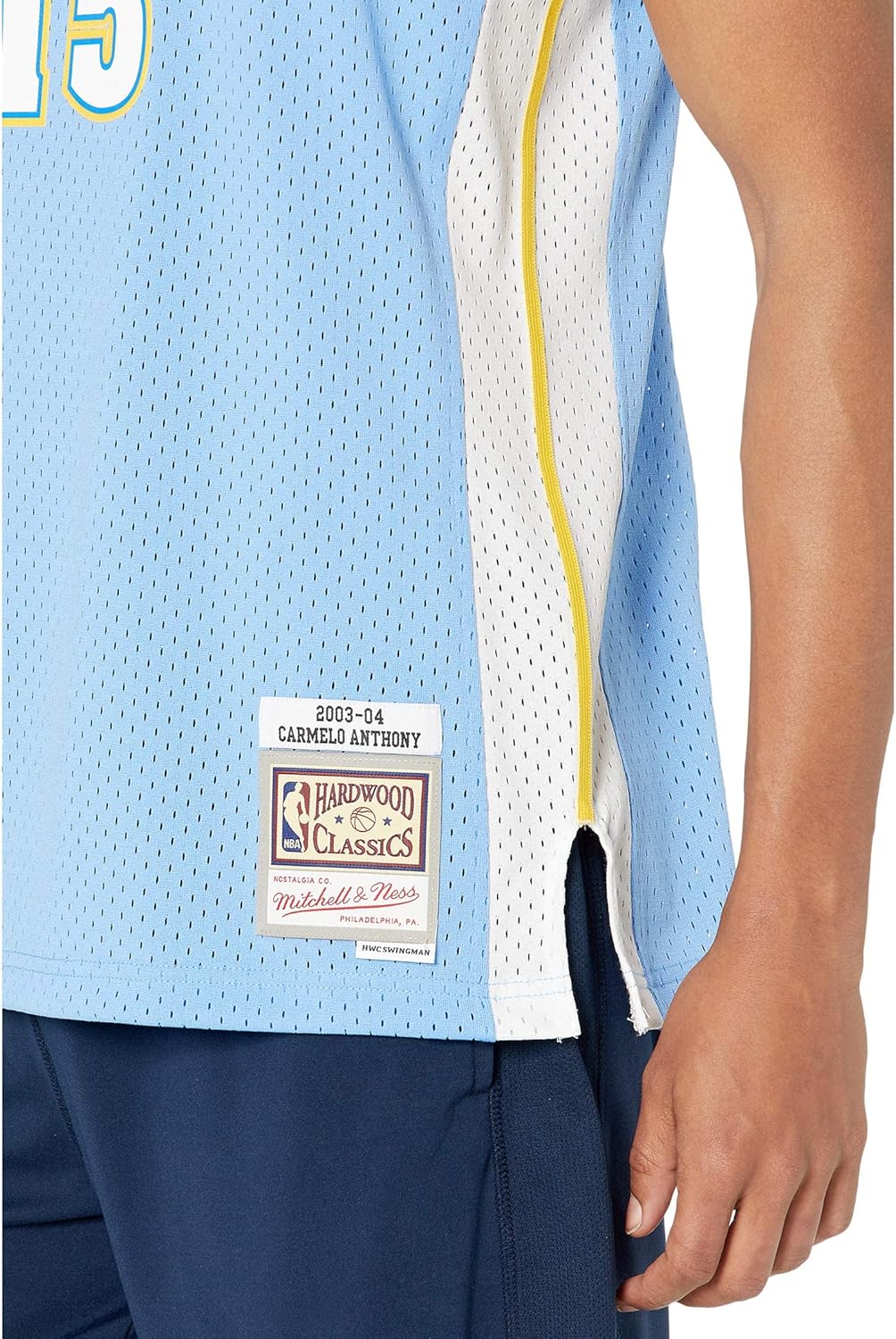 Mitchell & Ness NBA Denver Nuggets Carmelo Anthony Trikot Herren S Hellblau / Gelb, S Hellblau / Gel