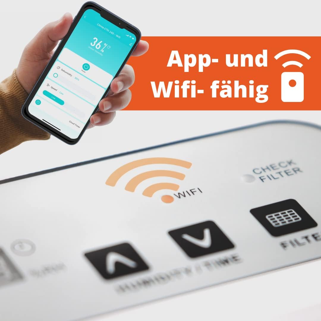 Climia CTK 240 elektrischer Bautrockner mit ökologischem Kühlmittel, Luftentfeuchter (max. 30 l/Tag)