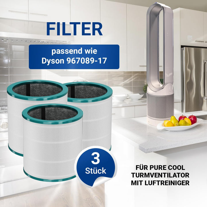 VIOKS 3x Luftreiniger Hepafilter Ersatz für Luftfilter Dysоn 967089-17 968126-03 Pure Cool Link - Er