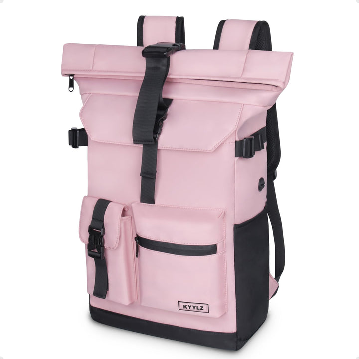 Rucksack Damen,Rolltop Rucksack Herren,28L Gross Schulrucksack Rucksack Wasserdicht mit Laptopfach 1