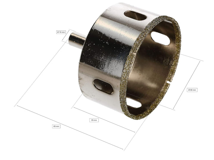 KOTARBAU® Diamantbohrer 68 mm für Bohrmaschine Glasbohrer Fliesenbohrer Bohrkrone für Glas Fliesen K