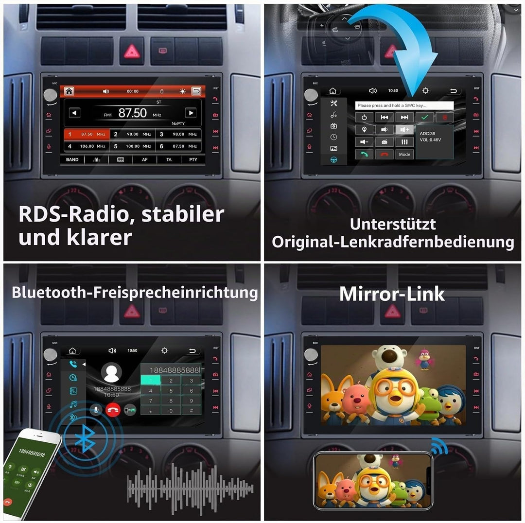 Autoradio kompatibel mit drahtlos Carplay/Android Auto für VW Polo Passat Golf Jetta MK3 MK4 Sharan
