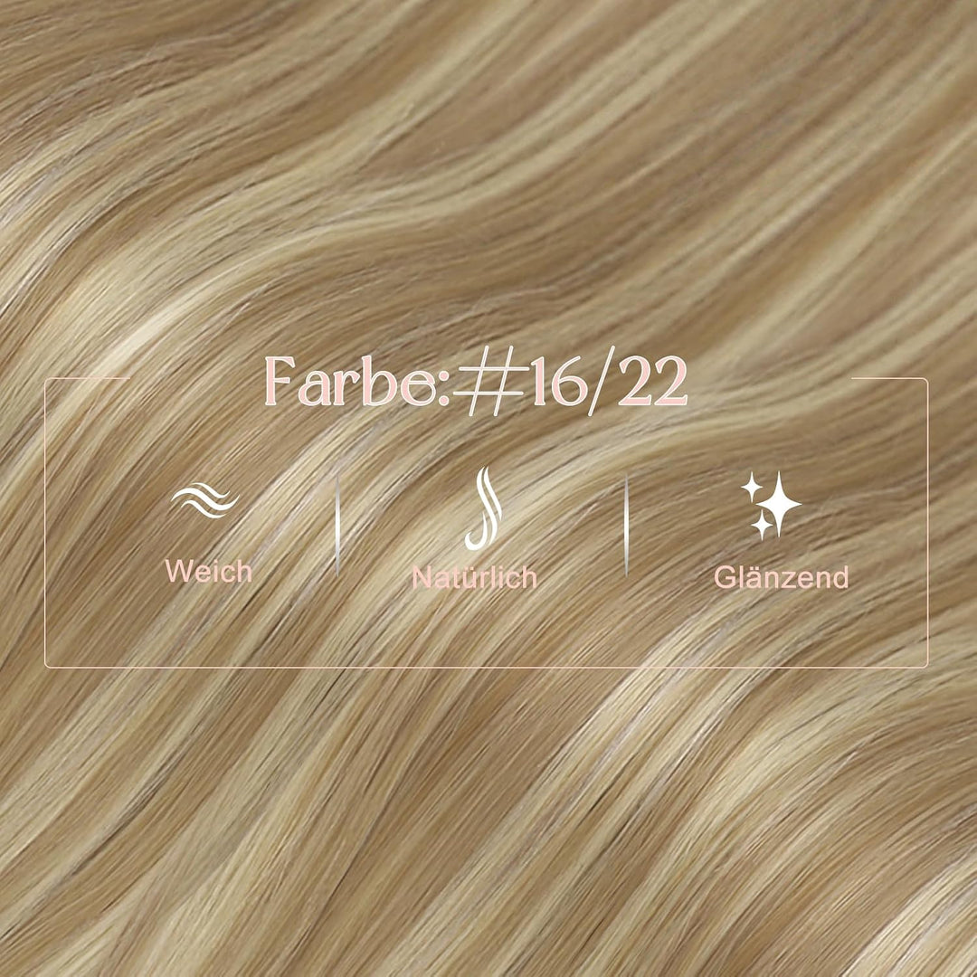 Easyouth Extensions Nanoring Echthaar Blond Nanoring Extensions Echthaar Aschblond Highlight Mittelb