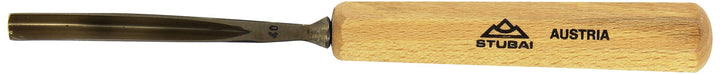 STUBAI Stemmeisen Stechbeitel Serie 52 - Form 40 | Gebogener Gaissfuss 8 mm, mit Holzgriff, für Kerb