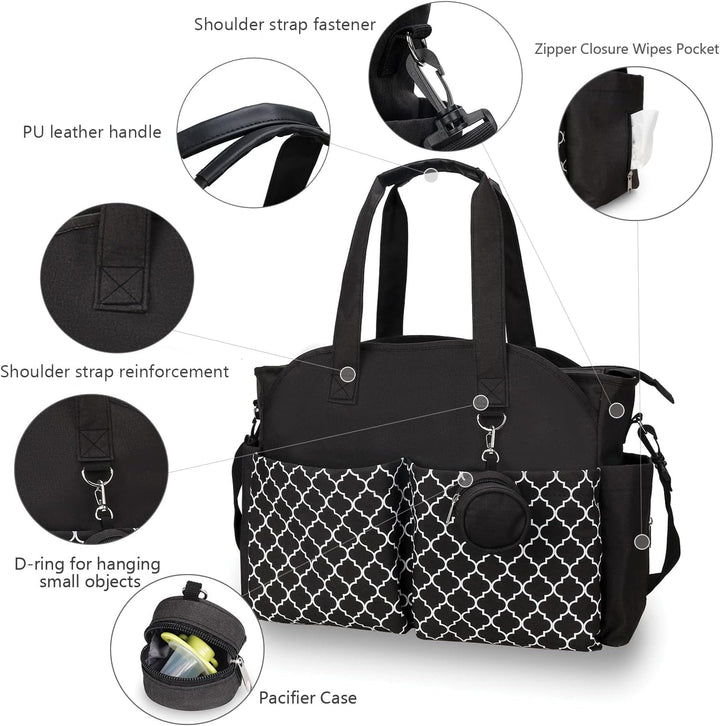 Wickeltasche Tote Baby Wickeltasche Grosse Babytaschen für Mama mit Wickelstation Multifunktions Rei