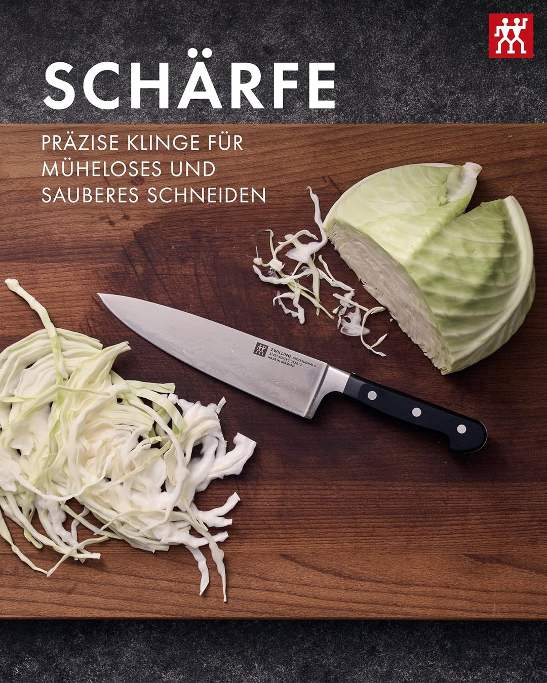 ZWILLING Professional S Kochmesser, Klingenlänge: 20 cm, Breites Klingenblatt, Rostfreier Spezialsta