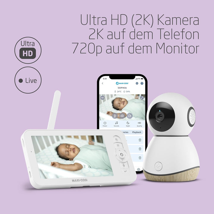Maxi-Cosi See Pro Babyphone, mit Kamera Handy, Babyphone Kamera, Schreiübersetzer, automatische Bewe