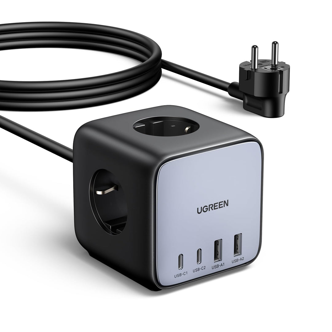 UGREEN Nexode DigiNest Würfel 65W Steckdosenleiste GaN USB C Ladegerät USB 3-Fach Steckdose mit Scha