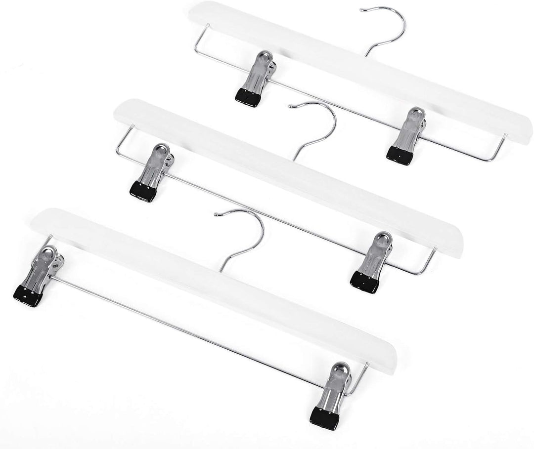 SONGMICS Rockbügel, 8er Set, Hosenbügel aus Massivholz, mit rutschfesten Clips, für Hosen, Shorts un
