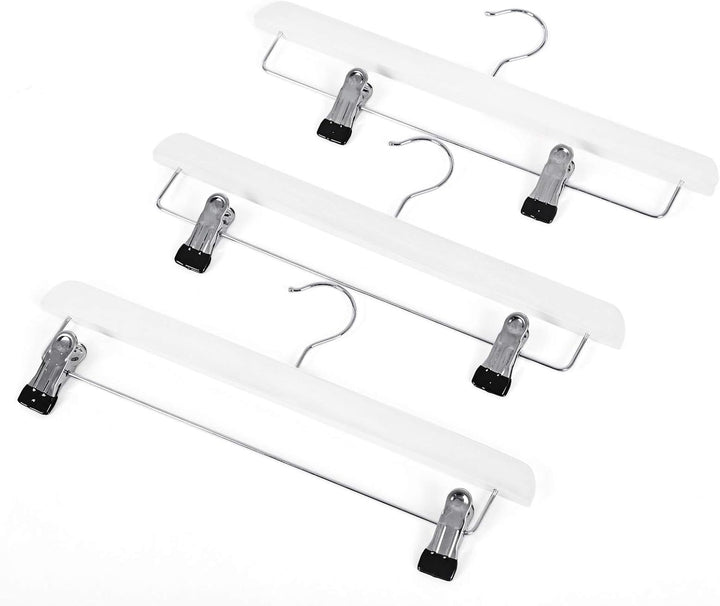 SONGMICS Rockbügel, 8er Set, Hosenbügel aus Massivholz, mit rutschfesten Clips, für Hosen, Shorts un