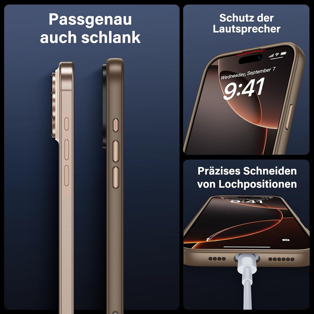 UniqueMe für iPhone 16 Pro Max Hülle, 5-in-1-Set Handyhülle für iPhone 16 Pro Max Case Rundumschutz