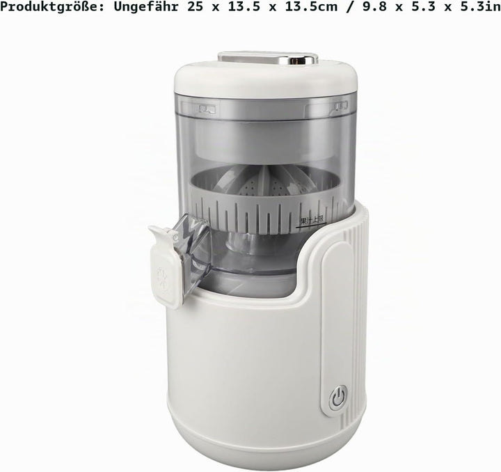 Elektrische Zitruspresse, Auslaufsicher, über USB Wiederaufladbar, 360-Grad-Motor-Saftpresse, 500 Ml