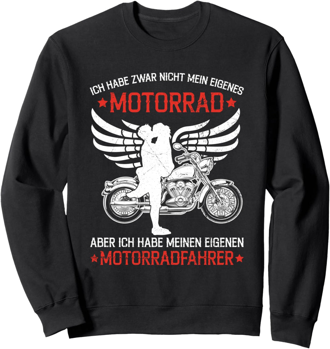 Motorrad Bikerin Lustiges Motorradfahrerin Spruch Sweatshirt