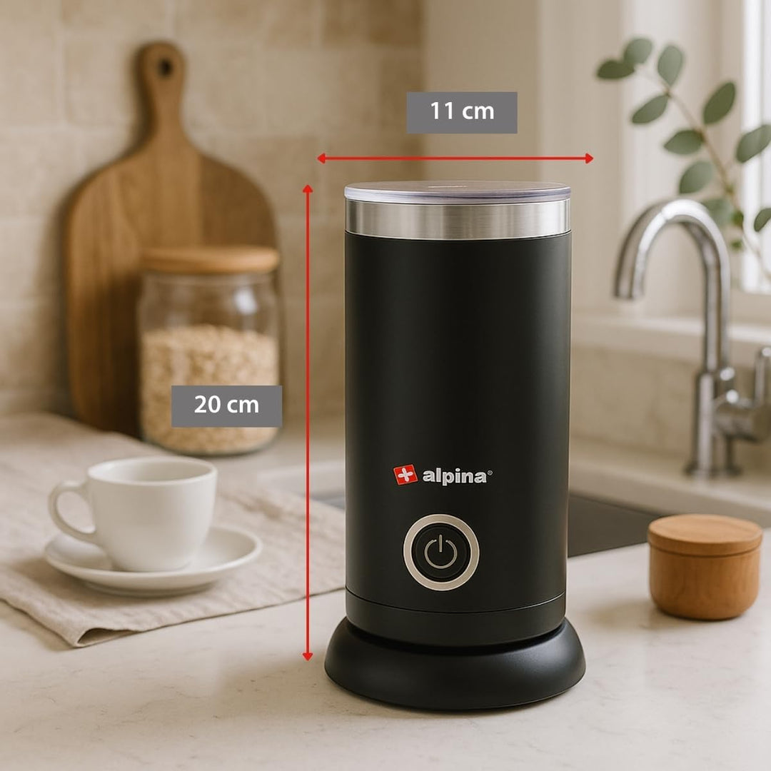 alpina Elektrischer Milchaufschäumer - 230V/450W - 3-in-1 Milchschäumer - Aufschäumer 300 ML - Kalte