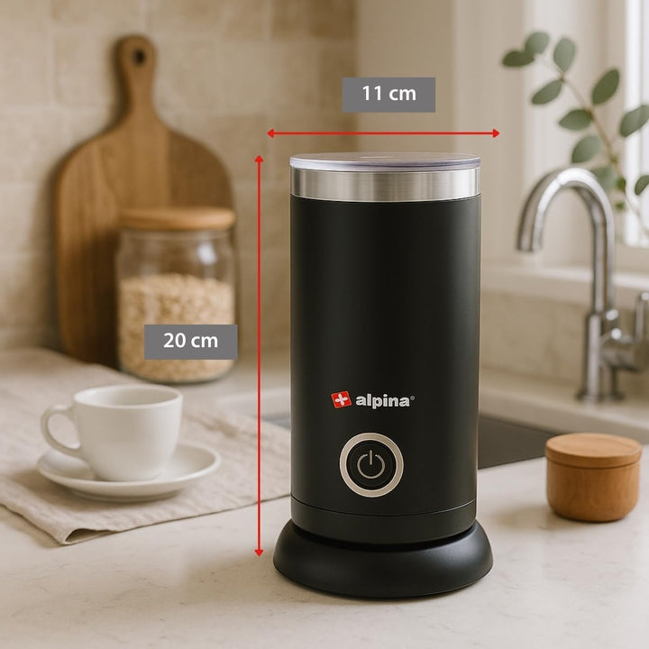 alpina Elektrischer Milchaufschäumer - 230V/450W - 3-in-1 Milchschäumer - Aufschäumer 300 ML - Kalte