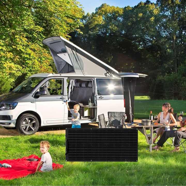2 x 50W Flexibles Solarpanel Kit Set 12V Monokristallines 100Watt Solarmodul mit 10A 12V/24V Solarla